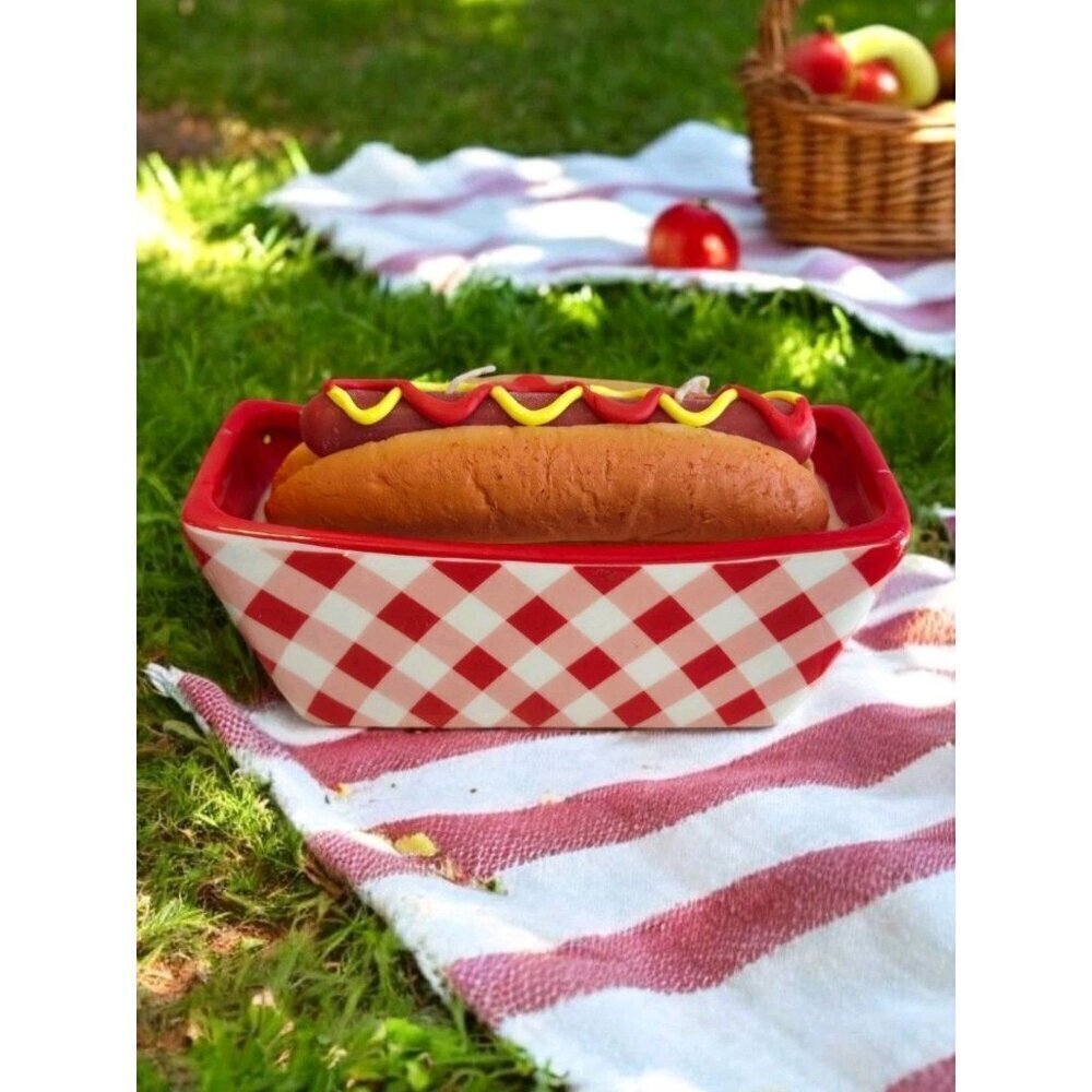 New Red Hot Dog Figural Candle Circus Fair Room Decor Funny Present